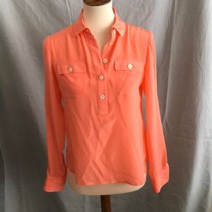 SILK Banana Republic Coral Blouse
